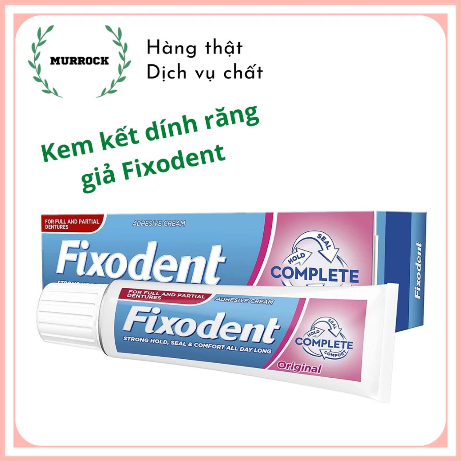 Keo dán răng giả Fixodent Complete Original 47g, UK Anh Quốc