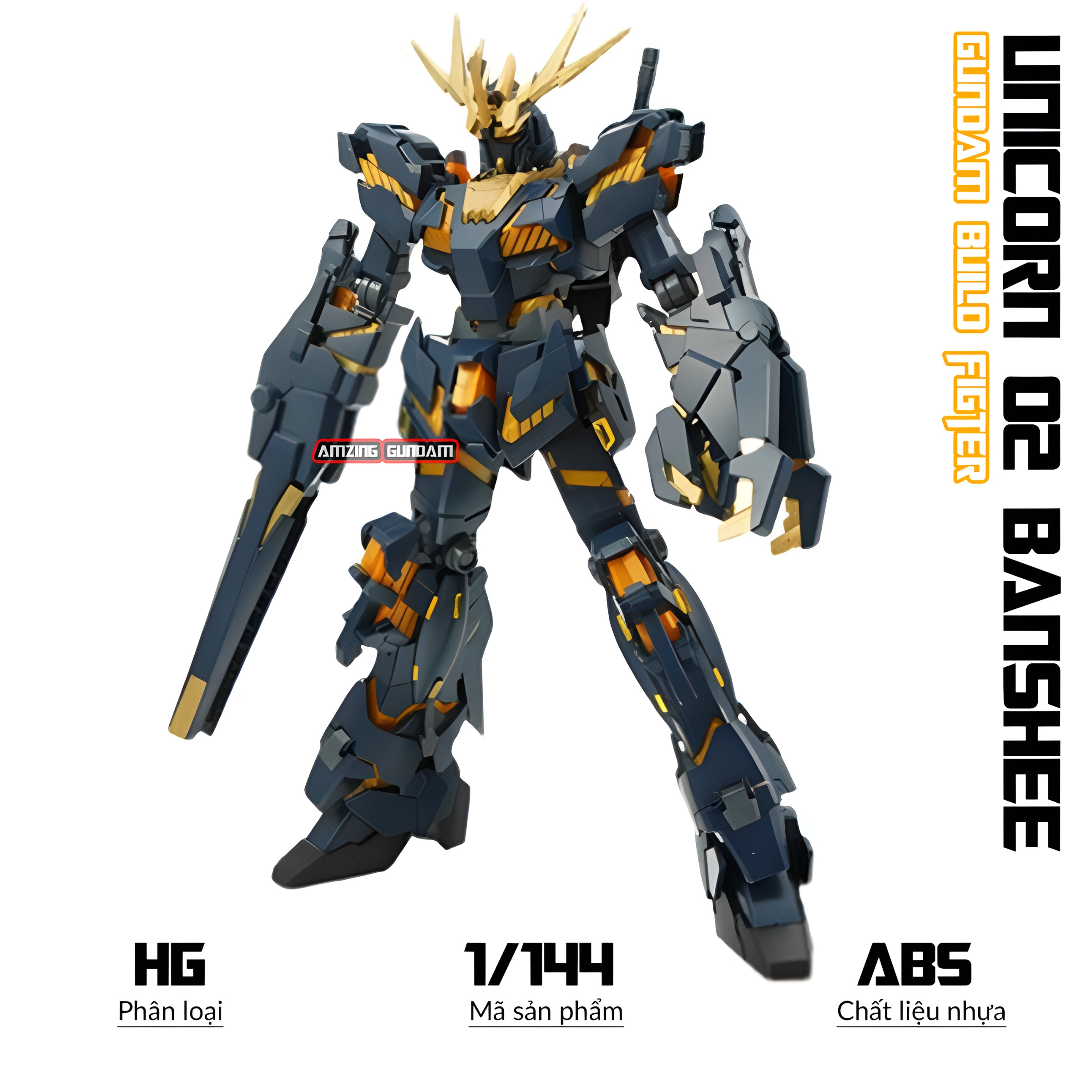 Mô hình lắp ráp hg rx-0 unicorn 02 banshee, tỷ lệ 1/144 mô hình nhựa, đồ chơi xếp hình sưu tập