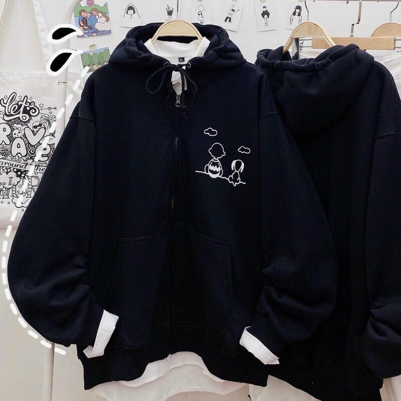 ÁO KHOÁC HOODIES CHẤT LIỆU THUN NỈ NGOẠI IN HÌNH CẬU BÉ VÀ CHÚ CHÓ PHÙ HỢP CHO CÁC TÍN ĐỒ NAM/ NỮ, PHONG CÁCH TUỔI TEEN TEEN, SÀNH ĐIỆU