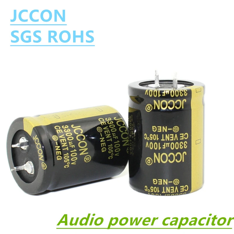 1pcs jccon 100V 1000uF 2200uF 3300UF 4700uF 6800UF 10000uf 15000UF cho âm thanh HIFI khuếch đại tần số cao thấp ESR Loa