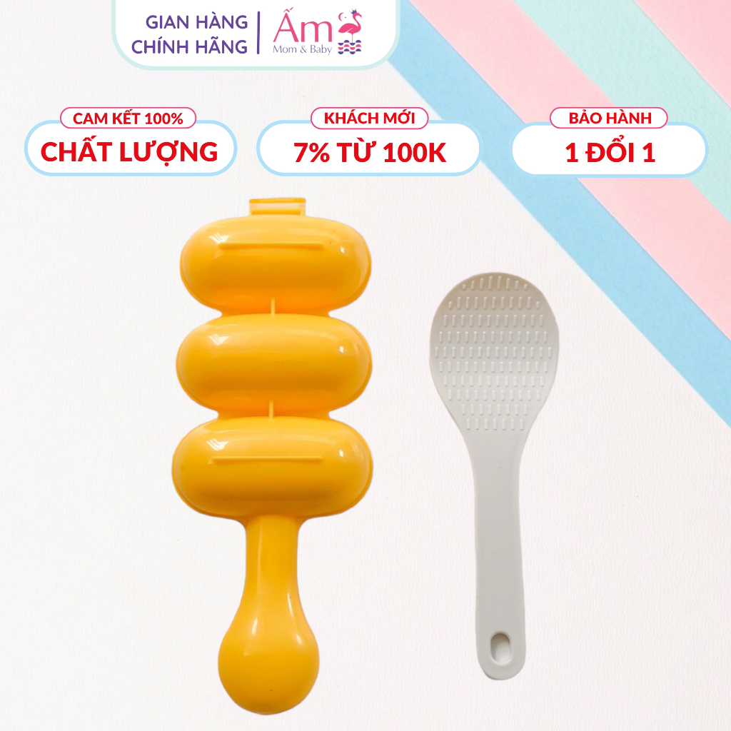 Bộ Khuôn Lắc Cơm Tạo Hình Cơm Nắm Cho Bé Ăn Dặm Kiểu Nhật Kèm Thìa Ấm Gift & Decor Nhựa Pp Free Bpa An Toàn Sức Khỏe Ấm Gift Decor