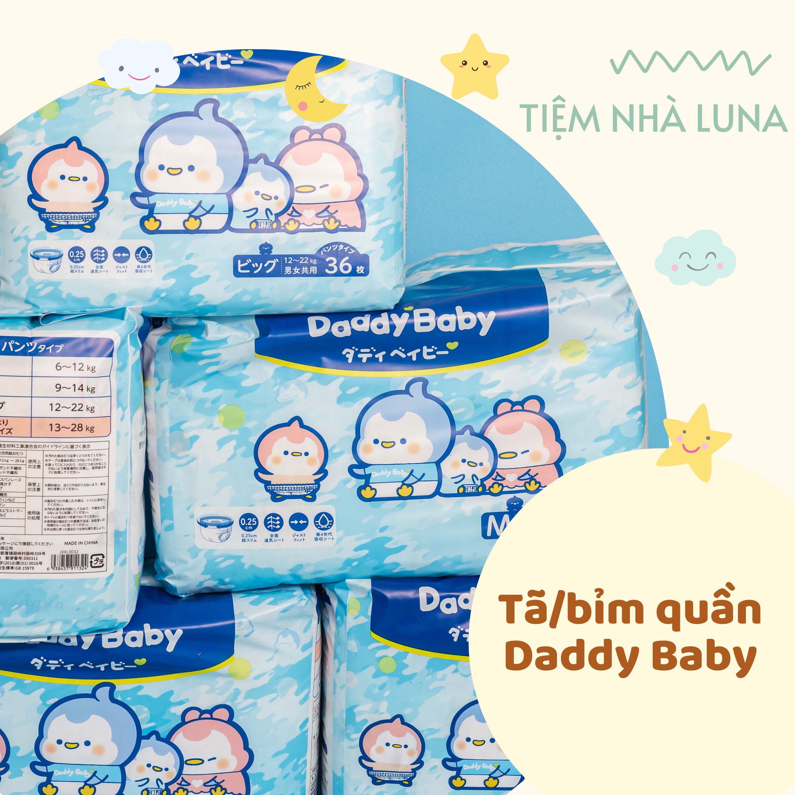 Tã/bỉm quần daddy baby size m, l, xl, xxl, xxxl hàng xuất nhật bản