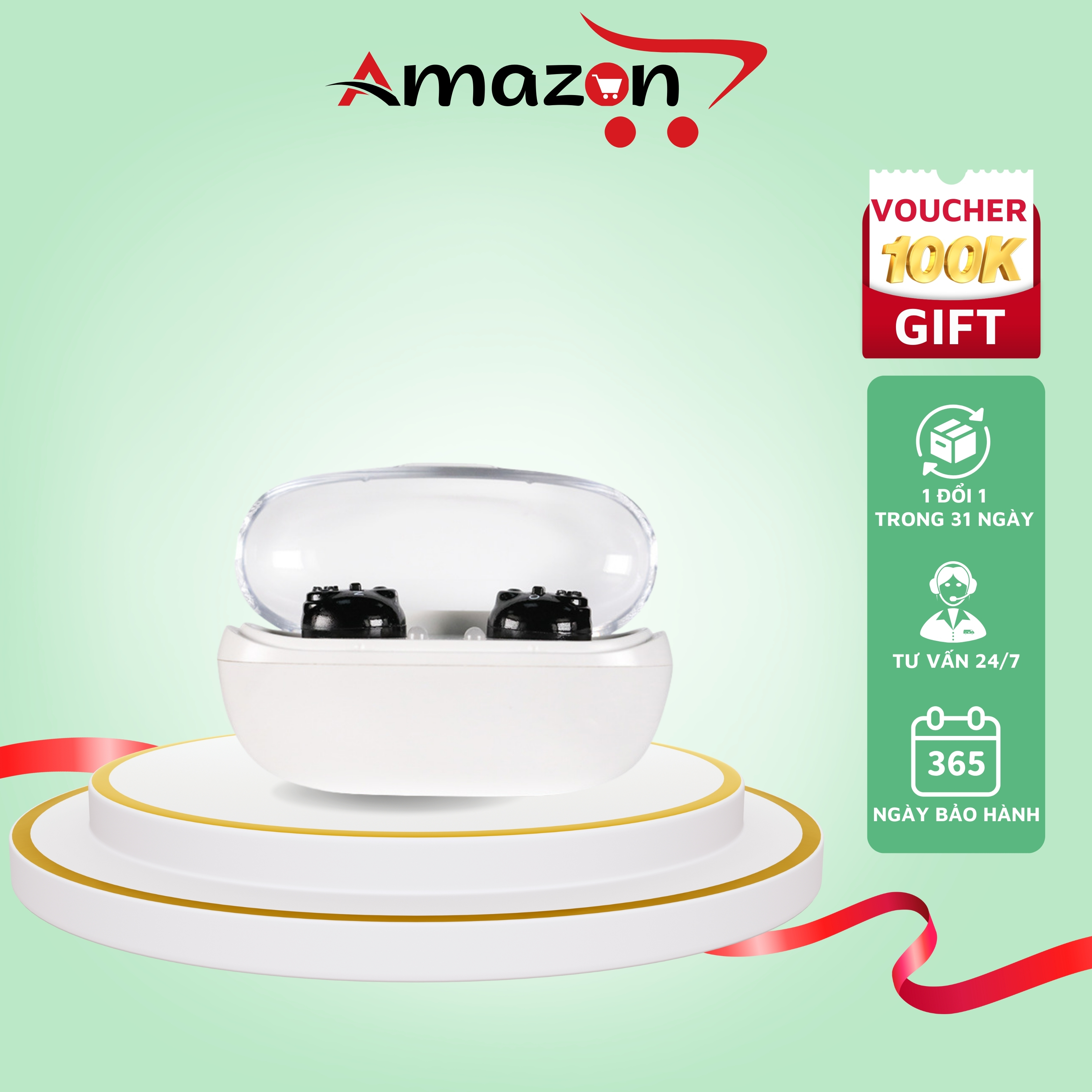 Máy trợ thính không dây siêu nhỏ mini sạc pin tiện dụng cho người già người bị lãng tai, tai nghe trợ thính ..