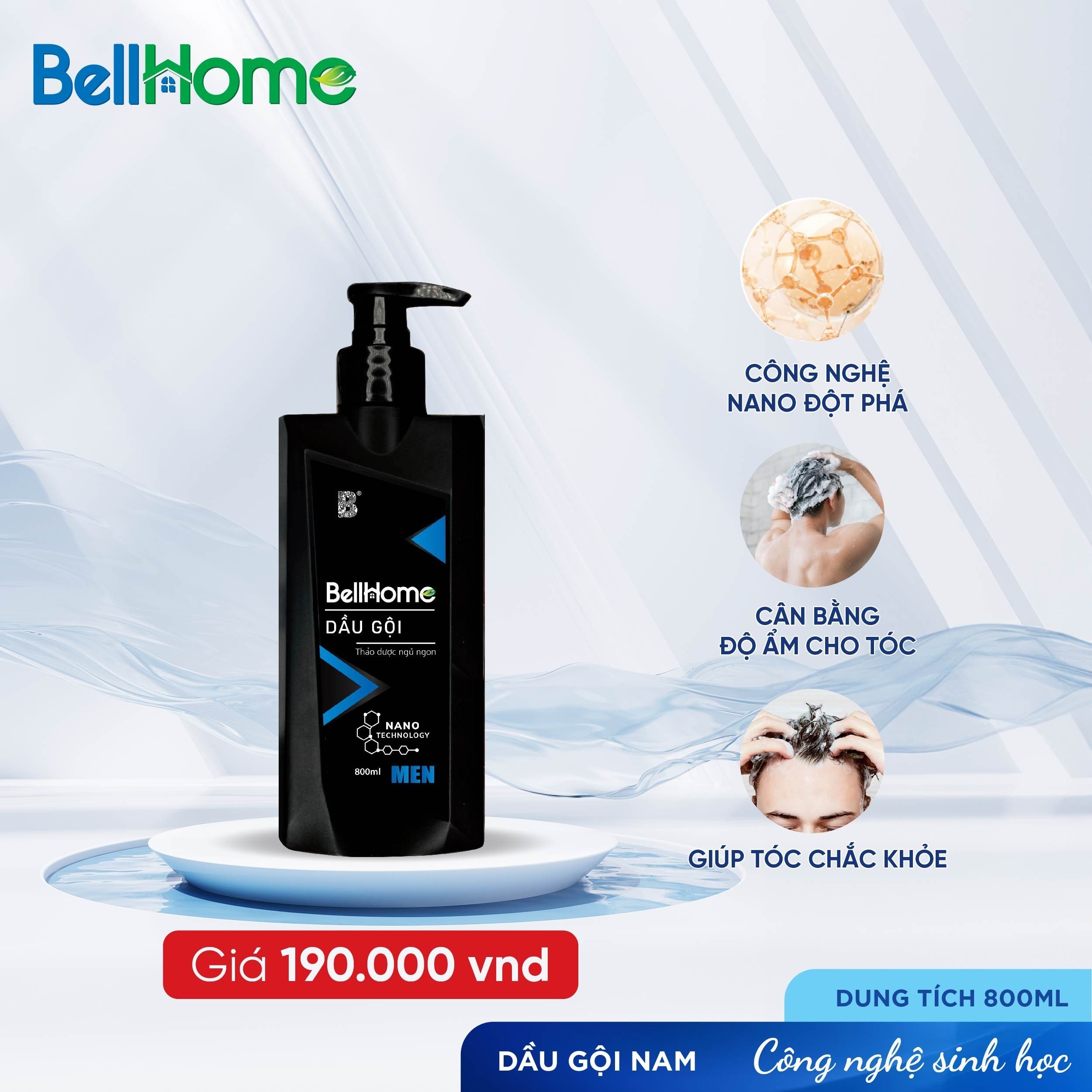 Dầu Gội Nam Công Nghệ Sinh Học Bell Home 800ML