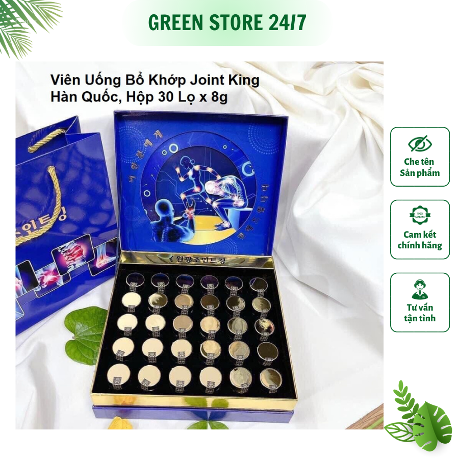 Viên uống bổ khớp joint king hàn quốc, hộp 30 lọ x 8g, giúp cải thiện đau nhức xương khớp hiệu quả