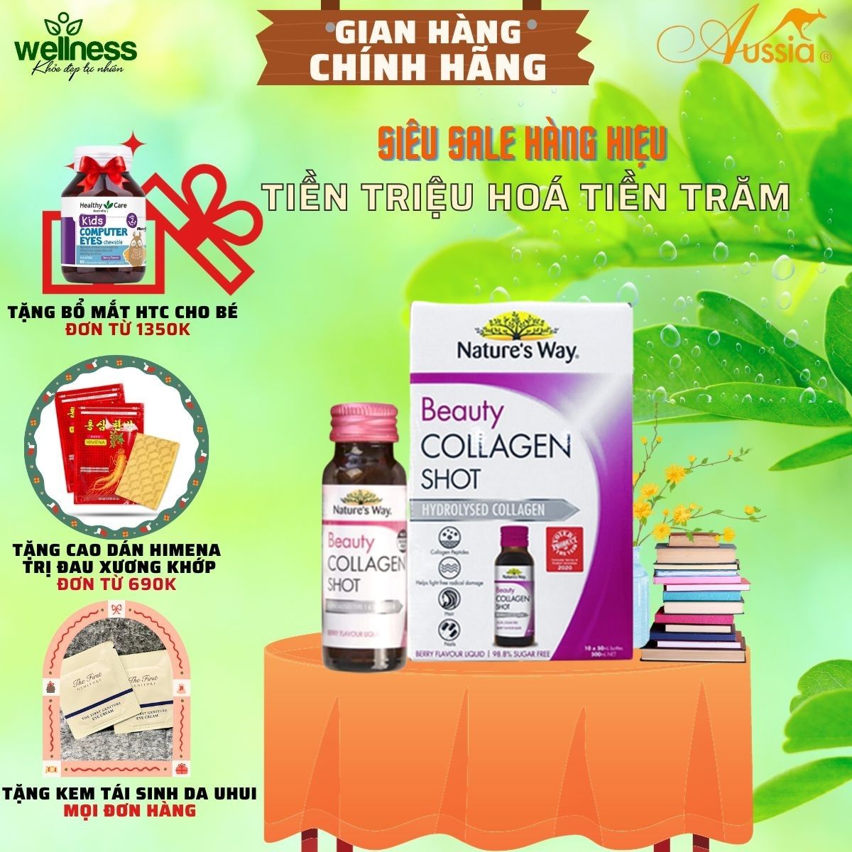 Nước uống collagen Nature's Way Beauty shoot 10 chai làm trắng và trẻ hoá làn da