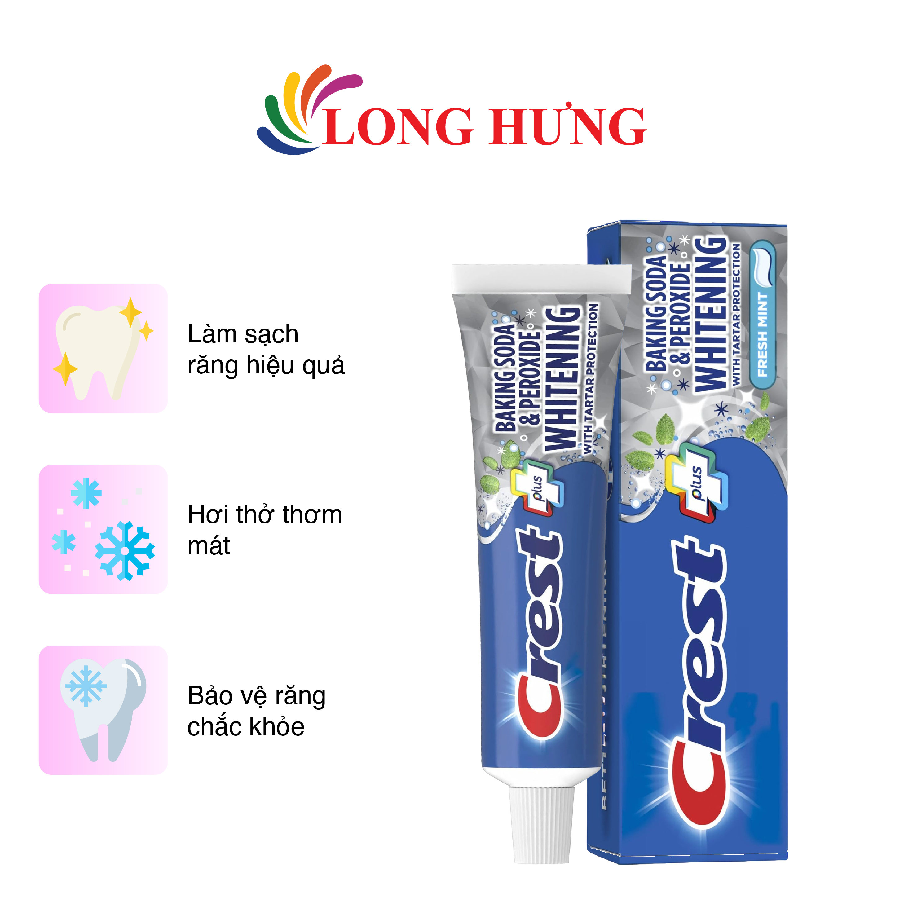 Kem đánh răng Crest Plus Whitening (161g)