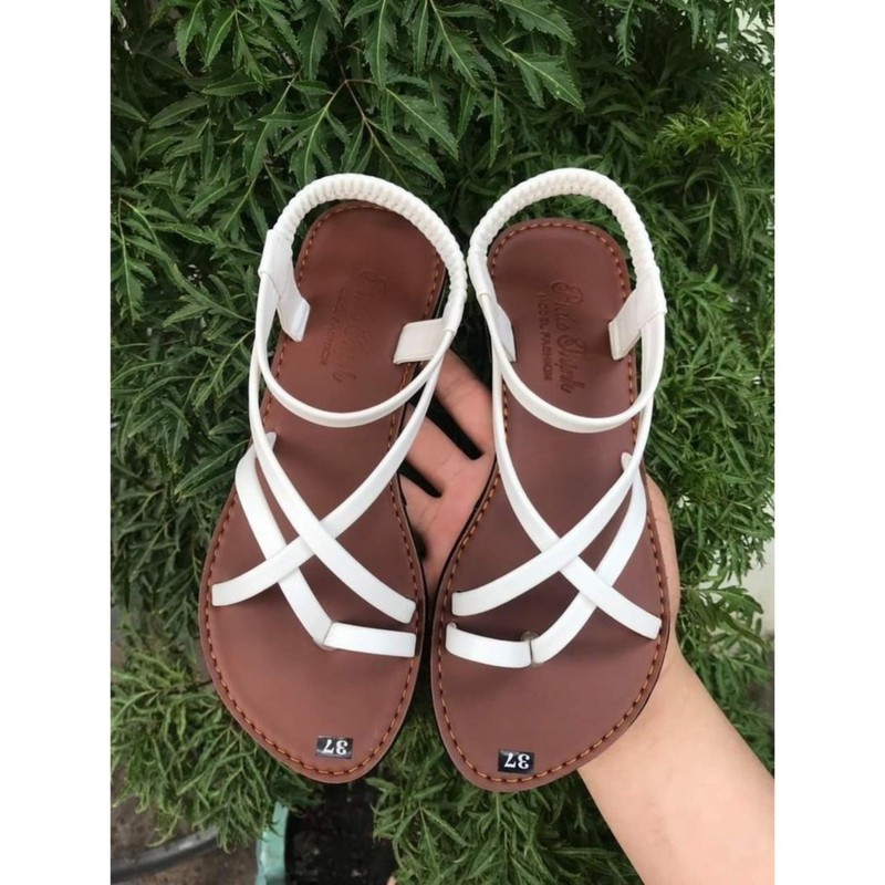 Sandal đế bệt quai mảnh dây da