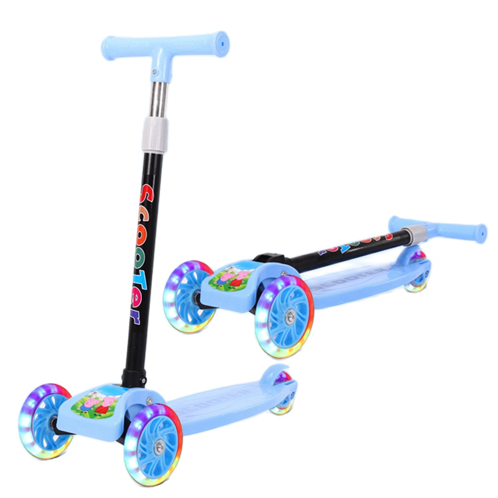 Xe trượt Scooter, Xe trượt ba bánh có phát đèn led sáng cho bé từ 3-8 tuổi tải trọng lớn, có thể gấp gọn và điều chỉnh cao thấp