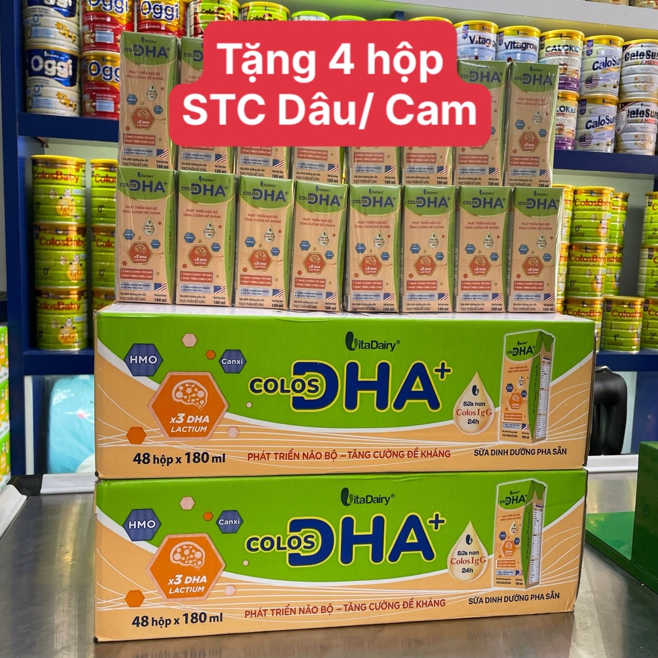 Thùng 48 hộp sữa bột pha sẵn colos dha+ 110ml/ 180ml