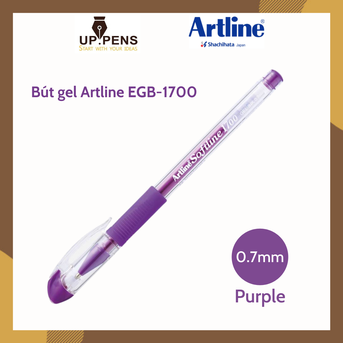 Bút gel artline egb-1700 – metal tip 0.7mm – màu tím
