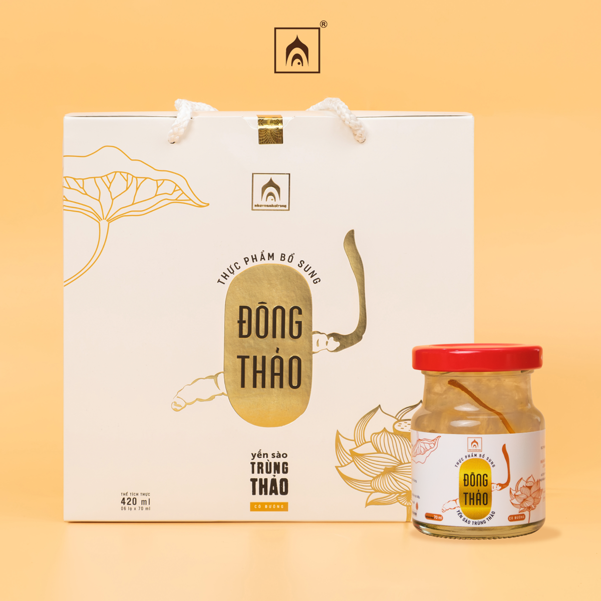 Tổ yến chưng đường phèn cao cấp Đông Trùng Hạ Thảo - Nhà Yến Nha Trang - Hộp 6 lọ - Nước yến sào cao cấp - Nước yến chưng sẵn - Yến đông trùng hạ thảo