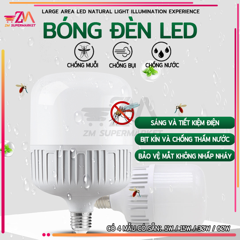 Bóng đèn Led Bulb siêu sáng,Bóng led bulb trụ nhựa ánh sáng trắng cao cấp