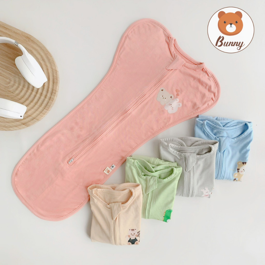 Nhộng chũn BUNNY cho bé ngủ ngon, Ủ kén cho bé sơ sinh cao cấp