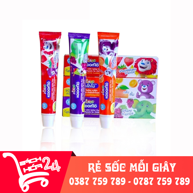 Kem đánh răng Kodomo thái lan 40g  dành cho bé trên 1 tuổi , ngừa sâu răng , hương trái cây ,sỉ kem đánh răng thái lan