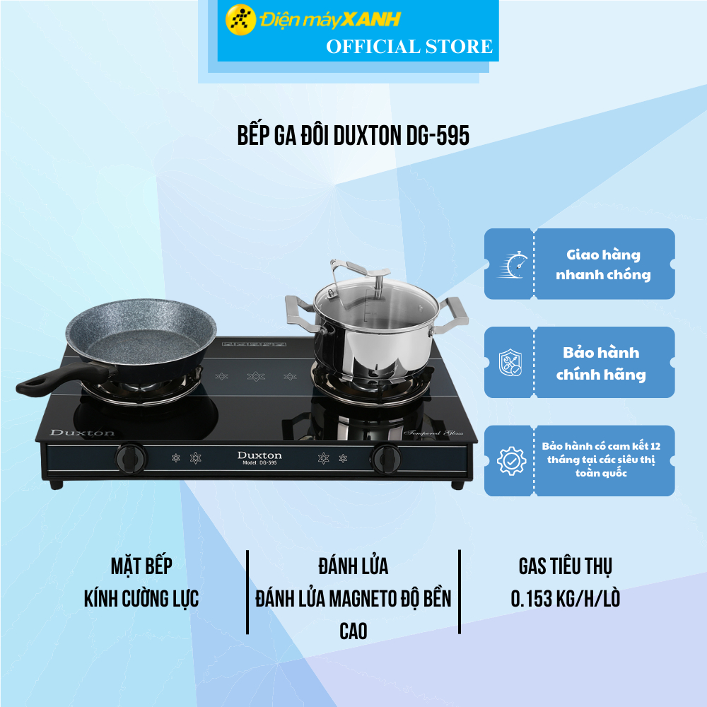 Bếp gas đôi duxton dg-595