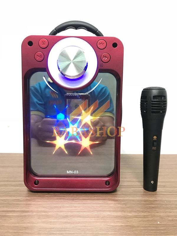 Loa hát karaoke bluetooth xách tay,loa vi tính công suất 60w MN-03 + tặng kèm micro có dây