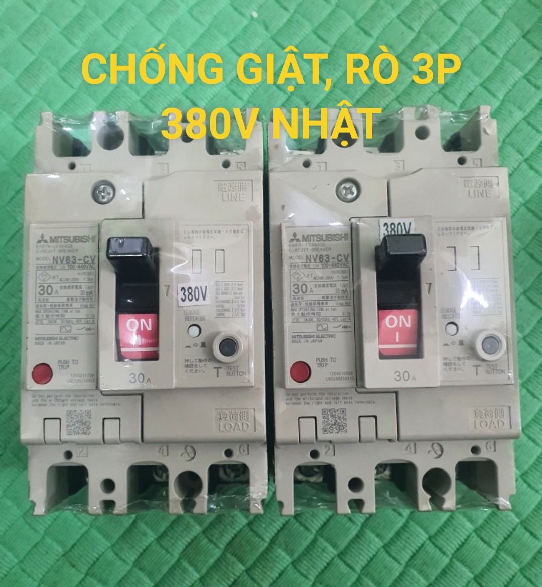 Aptomat Chống Giật 3 Pha  30A 50A 30mA 380V