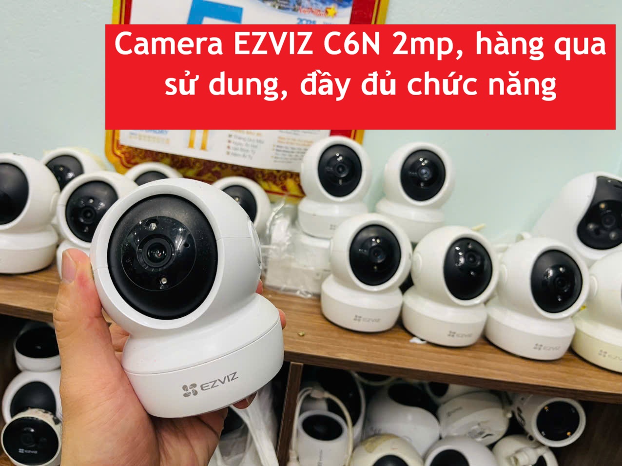 Camera wifi EZVIZ C6N 2mp, hàng lướt, đã qua sử dụng, hình thức còn mới trắng và đầy đủ chức năng