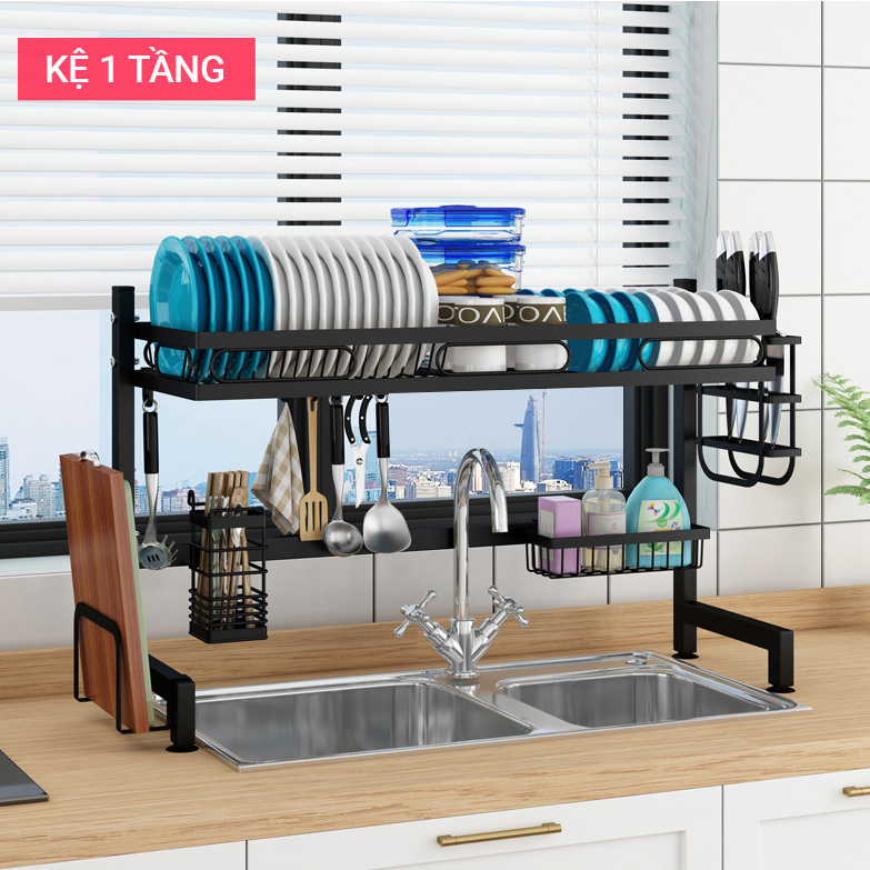 Kệ Để Chén Thông Minh Trên Bồn Rửa VANDO Giá Bát Đĩa Đa Năng 2 Tầng Để Đồ Nhà Bếp Gia Vị Chống Han Gỉ Cao Cấp