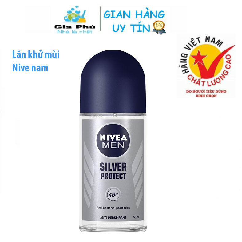 Lăn khử mùi nivea nam 50ml phân tử bạc ngăn mùi hiệu quả