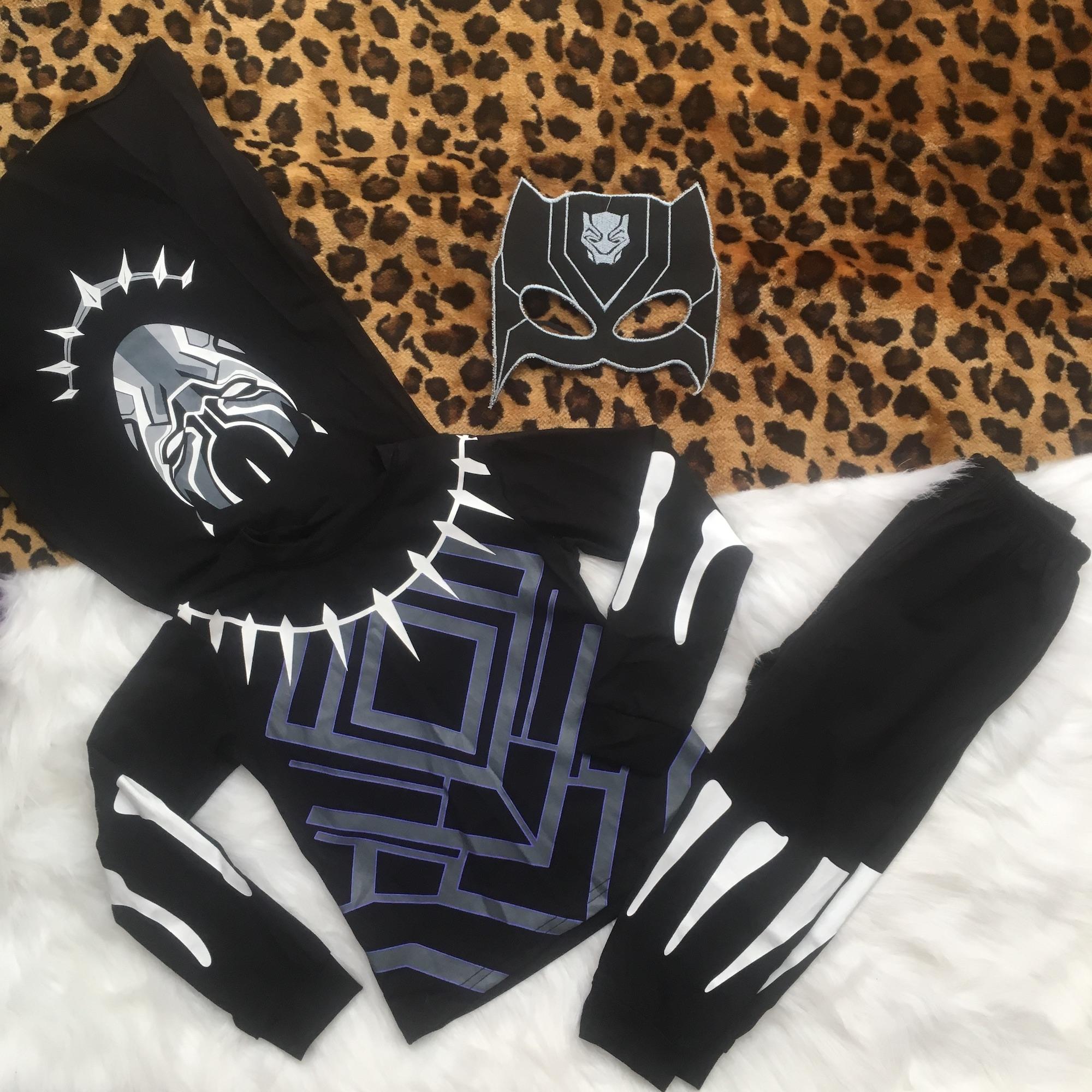 [HCM]Bộ Chiến Binh Báo Đen (Black Panther) Dài Kèm Mặt Nạ Áo Choàng 11-30kg