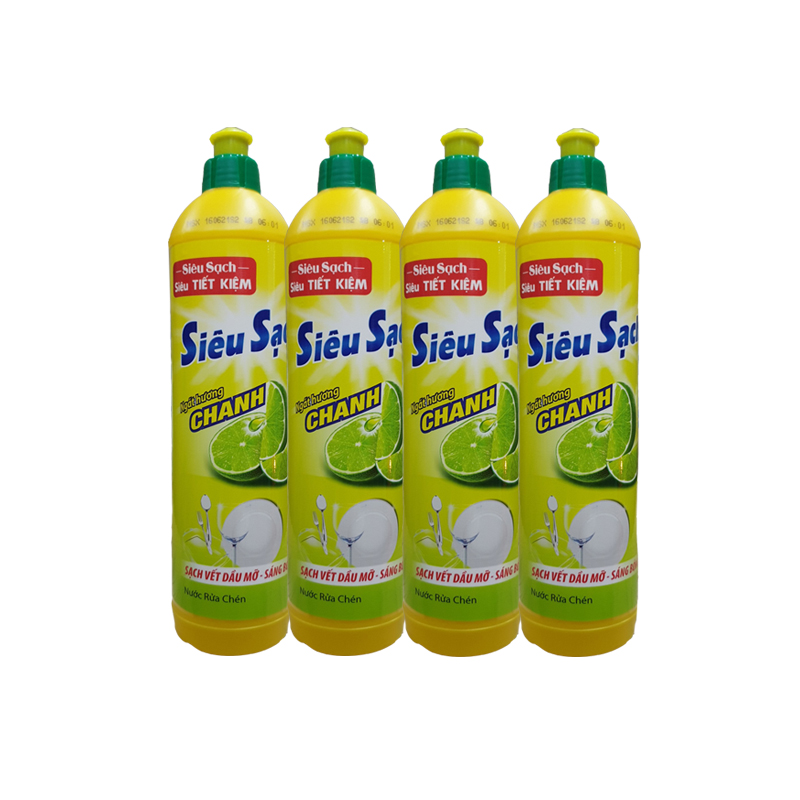 Bộ 4 chai nước rửa chén Lix CHANH 400g