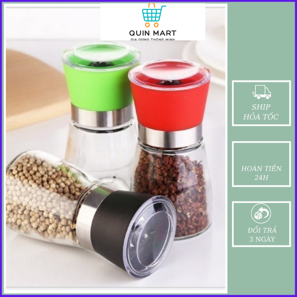 Lọ xay tiêu cầm tay mini - hủ đựng thủy tinh/ hủ xay tiêu cầm tay thủy tinh