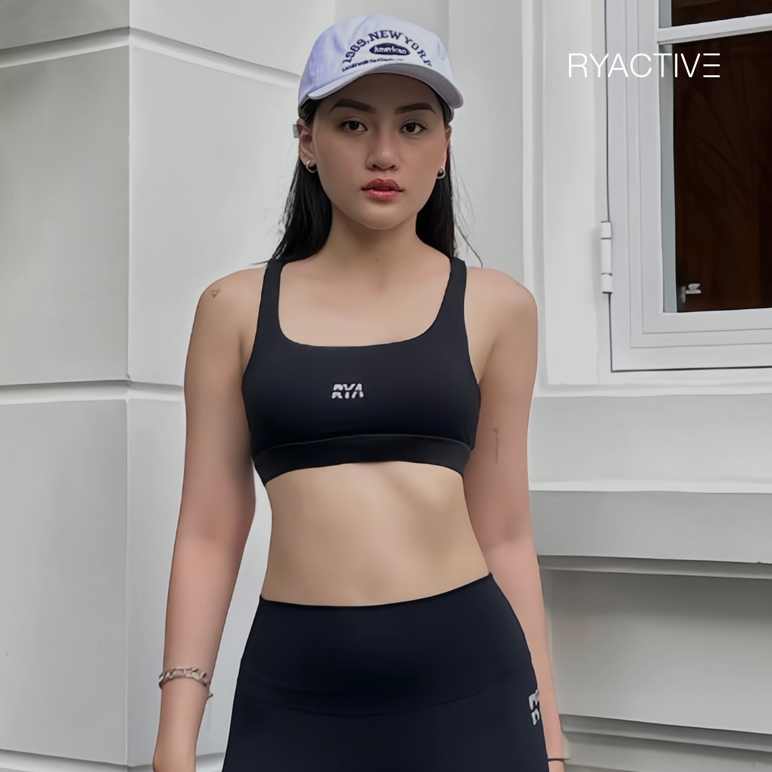Áo ngực thể thao ryactive - cool sportbra black