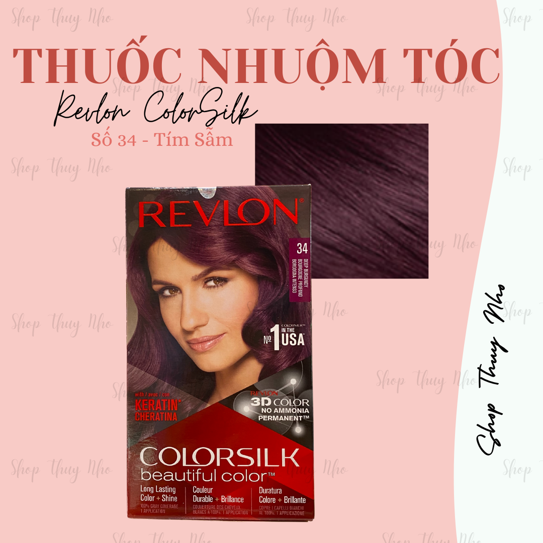 Thuốc nhuộm tóc Revlon ColorSilk số 34  (Deep - Burgundy - Tím sẫm)