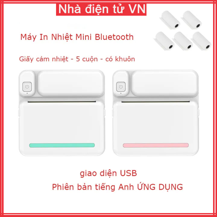 Máy In Nhiệt Mini Bluetooth, in tem đơn hàng dán được