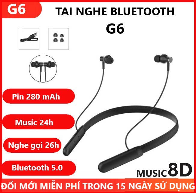 Tai Nghe Bluetooth 5.0. Pin Khủng 280mAh. Nghe Nhạc 24h, Đàm Thoại 28h, Âm Thanh 6D , Và Phiên bản mới bluetooth 5.0 XLS-138  Âm thanh 9D Có khe  cắm thẻ nhớ