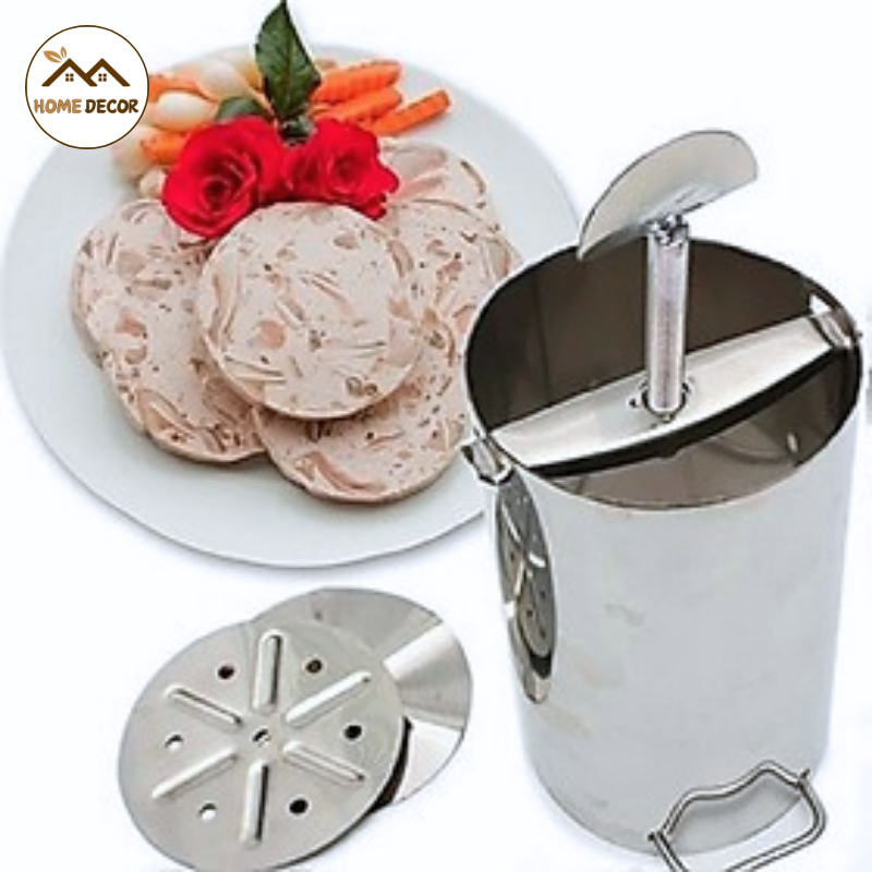 Khuôn Làm Giò Xào Inox 1KG-2 KG, Khuôn Làm Giò Chả, Khuôn Ép Giò Thủ - Dụng Cụ Làm Giò - khuôn làm giò xào bằng inox không gỉ, bền đẹp, sạch sẽ, có thể tháo lắp từng chi tiết
