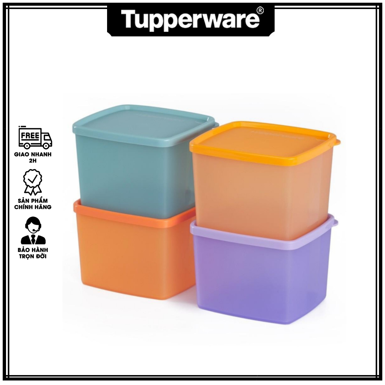 Bộ Hộp Medium Square Round 850ml - Tupperware
