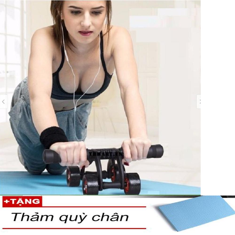 Con Lăn Tập Bụng 4 Bánh, Con Lăn 4 Bánh Tập Cơ Bụng, Dụng Cụ Tập Thể Dục, Tập Cơ Bụng 6 Múi. Lấy lại vòng eo đẹp chỉ sau 3 tuần, tạo vòng 2 săn chắc, tặng miếng đệm mút đầu gối. Bảo hành 6 tháng toàn quốc, GIÁ GIẢM SỐC CHỈ HÔM NAY - Mua Ngay!