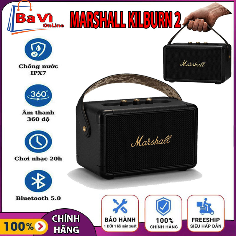 LOA MARSHALL KILBURN 2 Loa Marshall chống nước IPX7 Công suất lớn Âm thanh cực chất Loa marshall