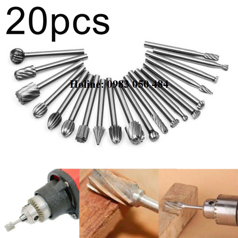 Mũi mài khắc bosai gỗ nhưa sắt cao cấp - mũi phay - mũi trạm trổ gỗ nhưa - Bộ 5 mũi mài hợp kim siêu cứng