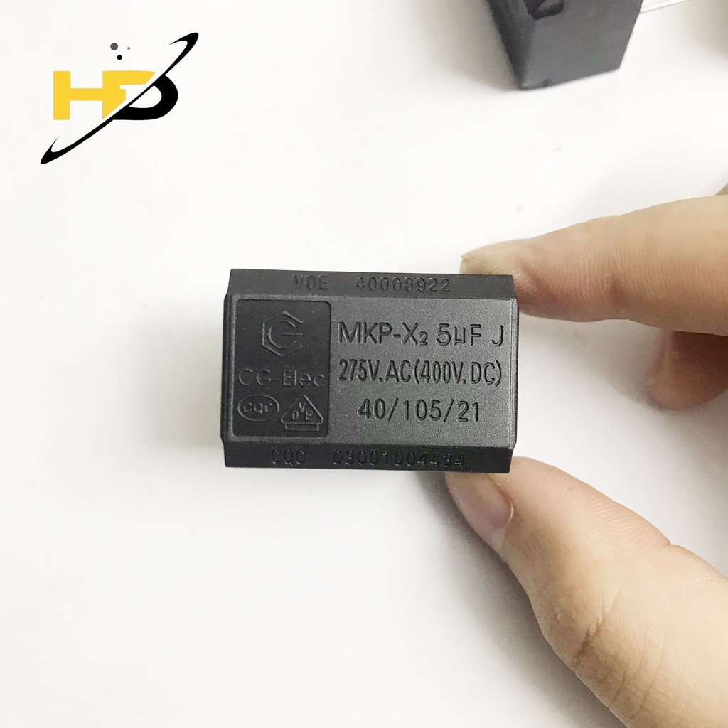 Tụ Bếp Từ 5uF 400VDC 275VAC 36x24x18mm Dáng Nằm, Linh Kiện Điện Tử