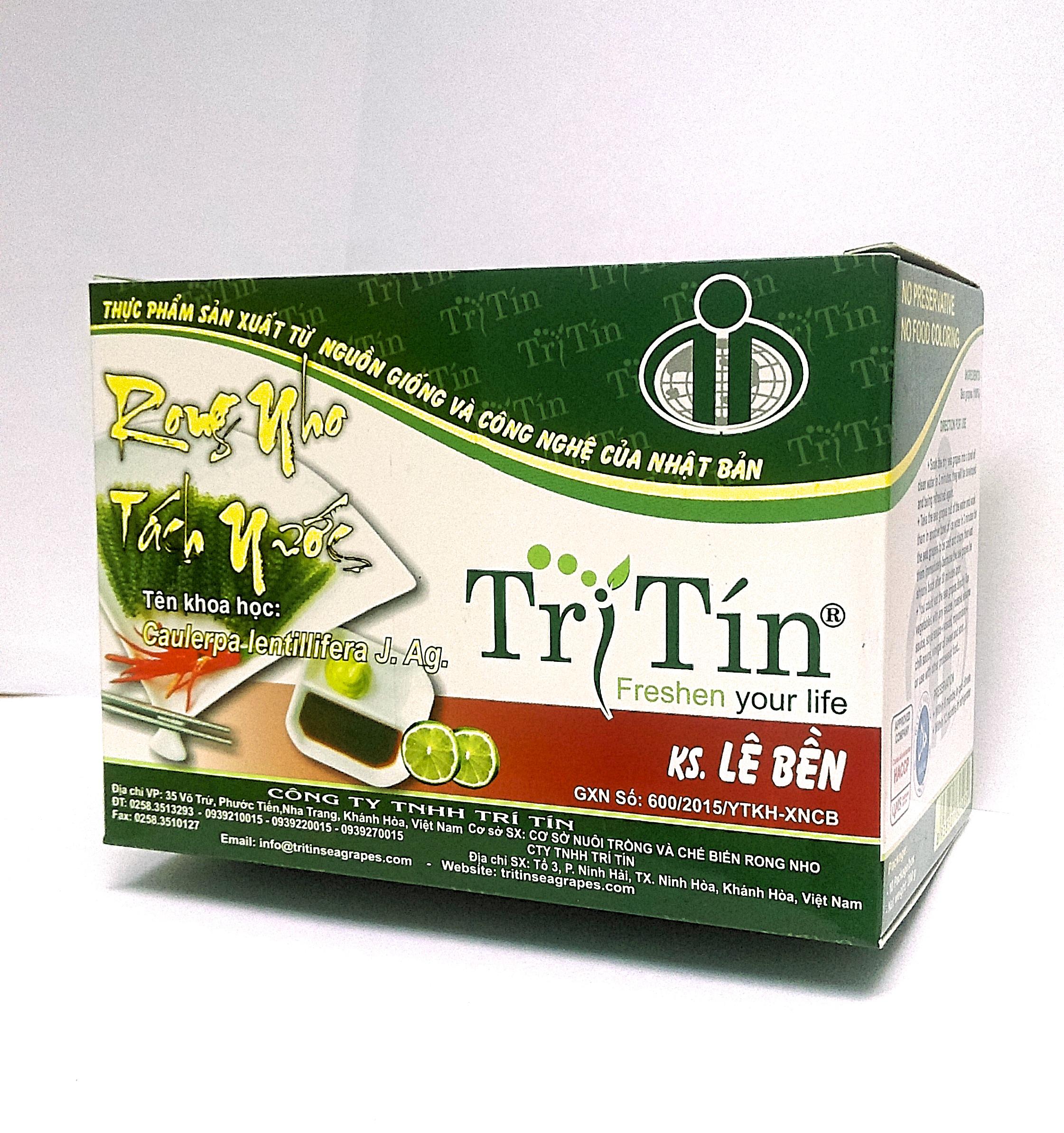 Rong nho tách nước Trí Tín (Hộp 200g 10 gói) + Nở gấp 11 lần so với kích thước ban đầu