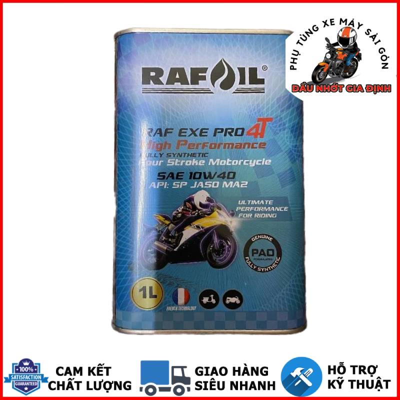 Nhớt tổng hợp RAFOIL EXE Pro 10W40 SP dành cho xe số, côn tay nhập khẩu UAE [Mua 5 tặng 1 phểu]