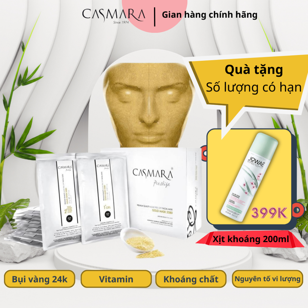Mặt nạ vàng casmara gold mask 2080 hộp 10 set - nhập khẩu tây ban nha