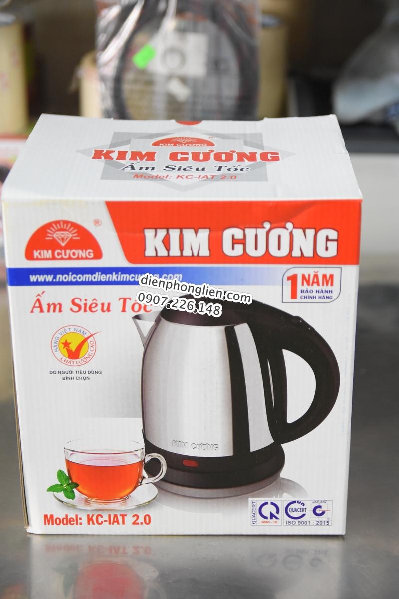 Ấm siêu tốc kim cương inox 2.0l hàng việt nam chất lượng cao bình đun nước siêu tốc - hàng chính hãng