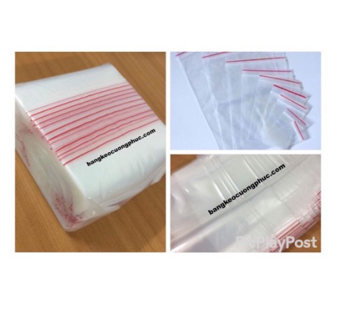 Túi zipper viền đỏ bán theo ký