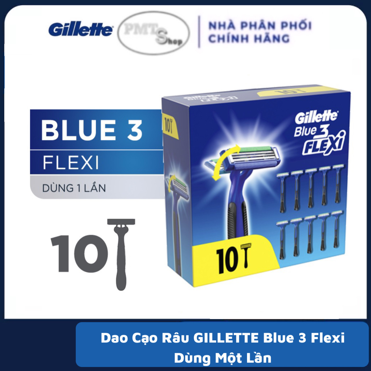 Dao cạo râu 3 lưỡi Gillette Flexi Blue3 không thay lưỡi Blue III