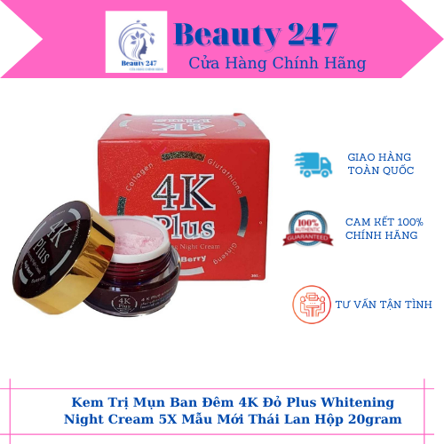 Kem 4k đỏ mẫu mới goji berry xóa mụn thái lan