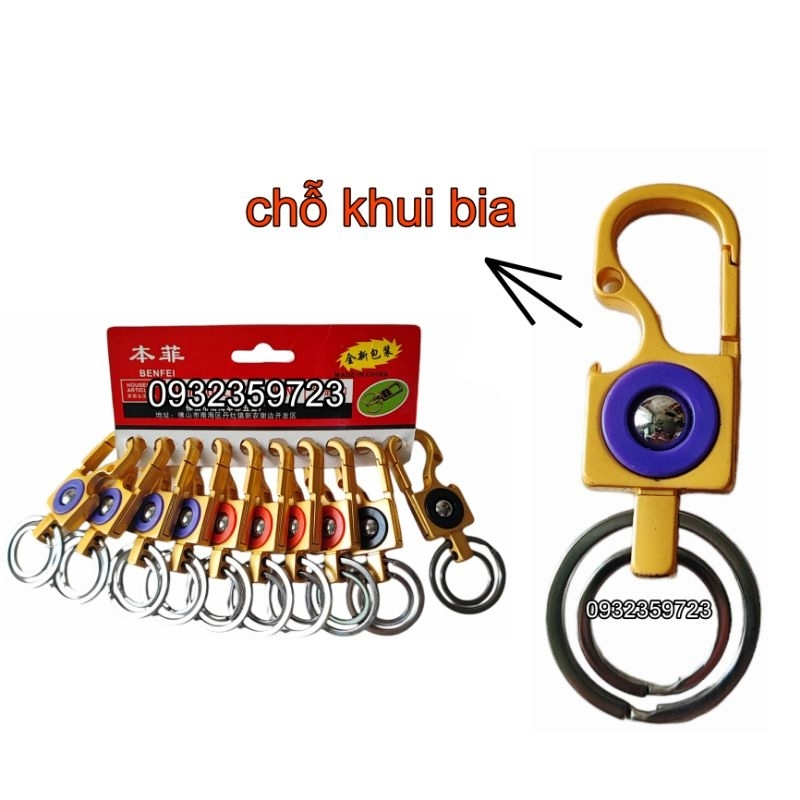 1 vỉ 10 cái móc khóa sắt hình ngẫu nhiên