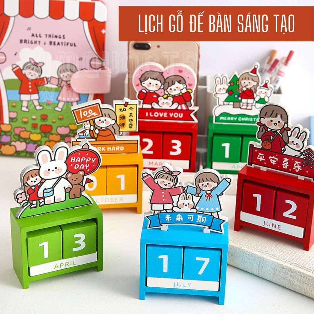 Lịch gỗ để bàn sáng tạo dễ thương