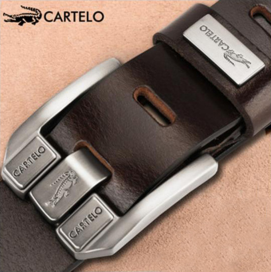 Thắt lưng da thật chính hãng, dây nịt da bò, thắt lưng da quần jeans CARTELO 103, dây lưng nam da thật da bò,dây nịt nam da bò da thật khóa hợp kim cao cấp [UNITED STORE]