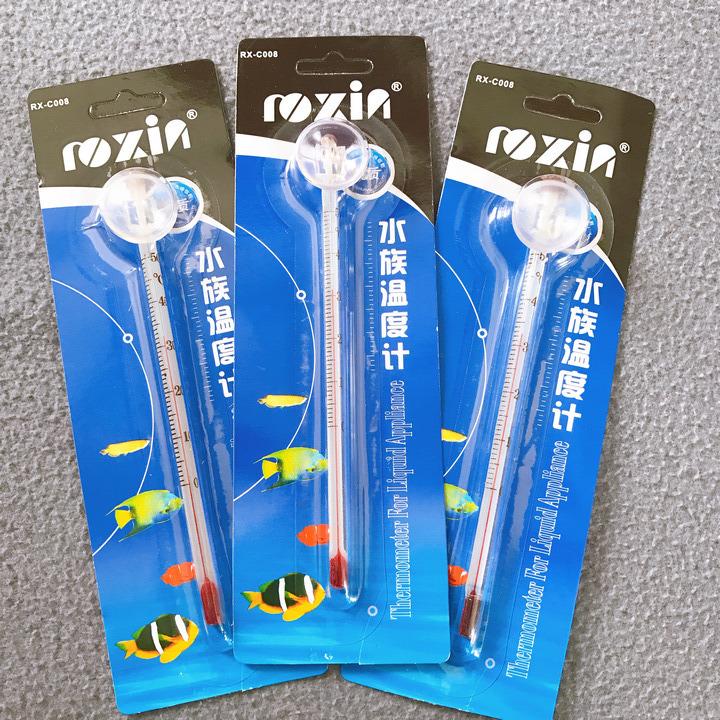 3 cây nhiệt kế thủy ngân roxin cho hồ cá cảnh, dụng cụ đo nhiệt độ hồ cá, vừa trang trí, tinh tế, khoa học