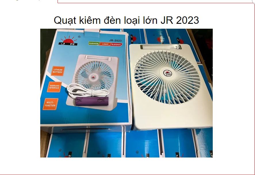 Quạt kiêm đèn loại lớn jr 2023
